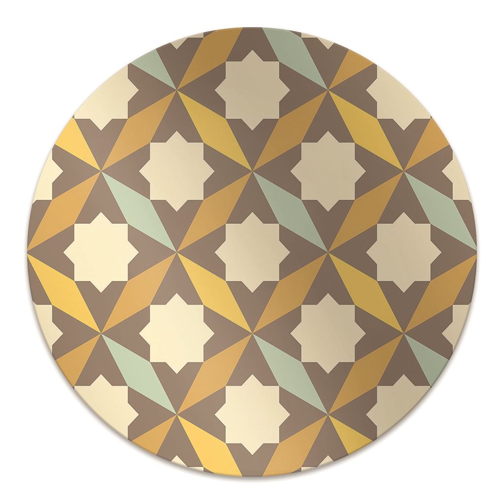Rundmatte - Stuhlunterlage Bürostuhlunterlage - Rund Ø 100 cm - Bodenmatte - Fußmatte - Retro-Muster