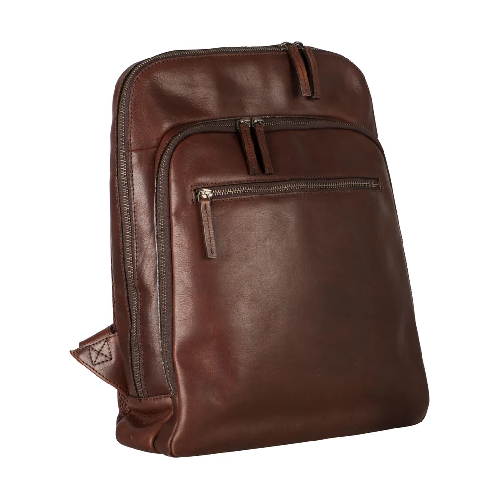 LEONHARD HEYDEN Pelle zaino per laptop zaino con scomparto per laptop Roma Business Backpack Brown marrone