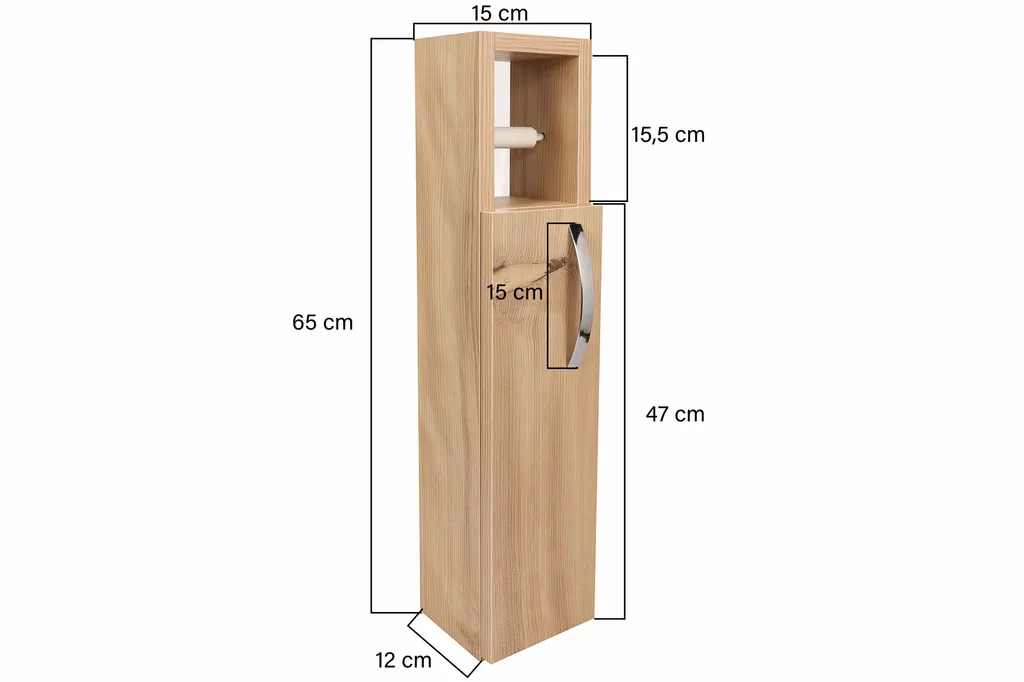 Armoire de toilette gain de place pour petite salle de bain, Star Chêne - 8