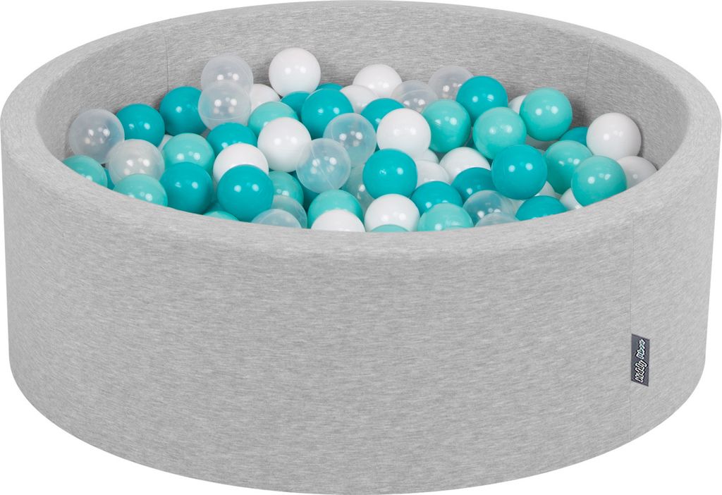 KiddyMoon suchy basen okrągły z piłeczkami 7cm jasnoszary: Zdjęcie produktu 