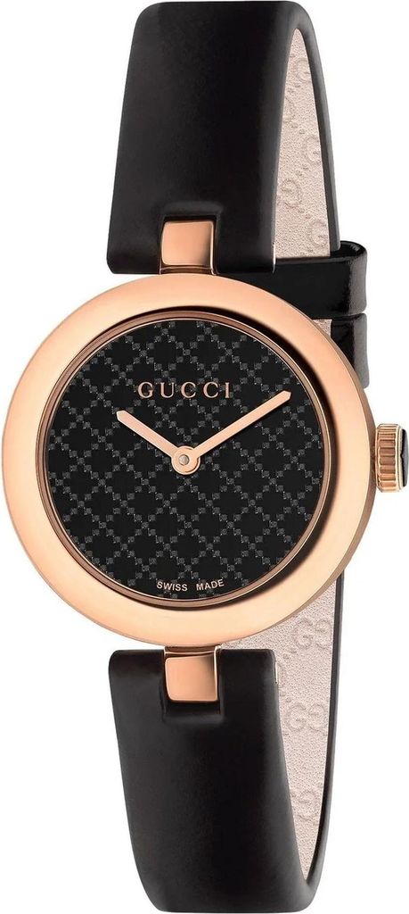 Gucci Lady Damenuhr aus Edelstahl roségold schwarz