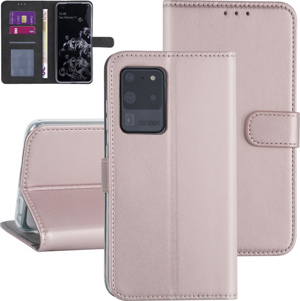 Samsung Galaxy S20 Ultra Rose Gold Book type case - Card holder
