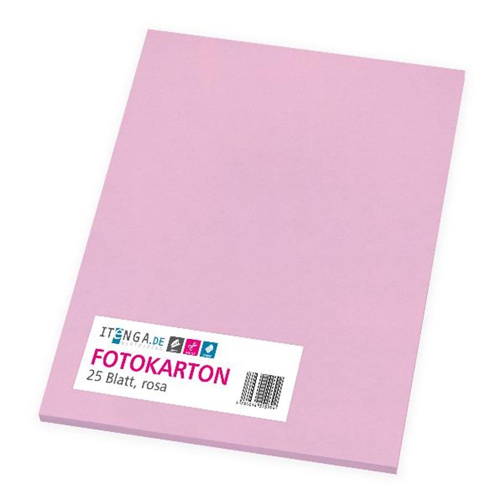 itenga Fotokarton - A4 300 g/qm rosa 25 Blatt