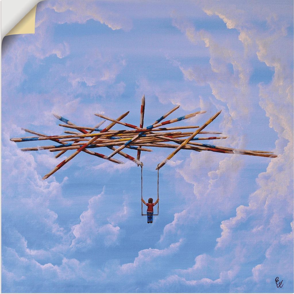ARTland Wandbild, selbstklebend Der fliegende Wahnsinn Größe: 40x40 cm