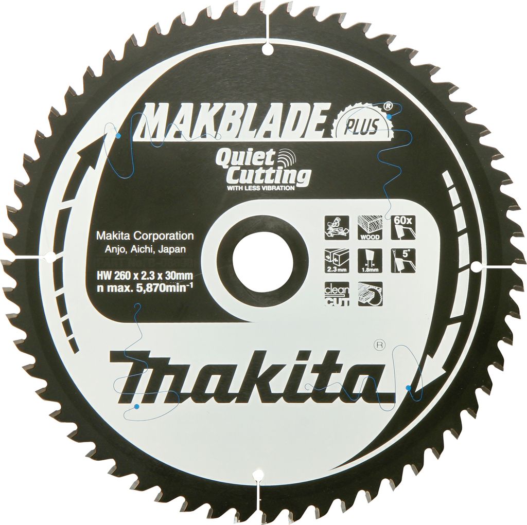 Makita B-32524 Kreissägeblatt TCT 260 x 30 mm 60T Holz