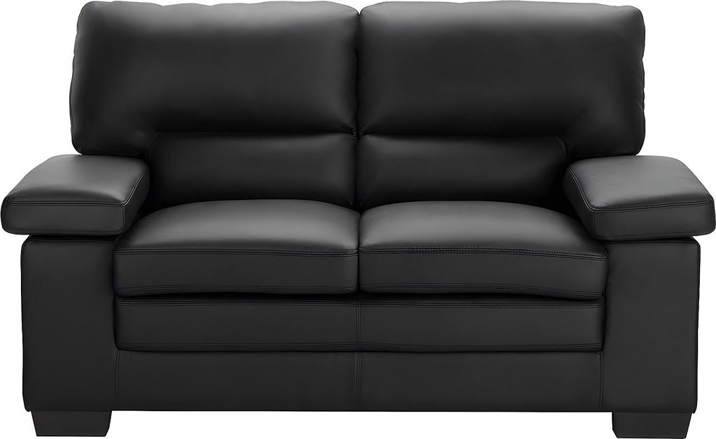 Ledersofa 2-Sitzer - Büffelleder - Schwarz - MIMAS Produktbild 