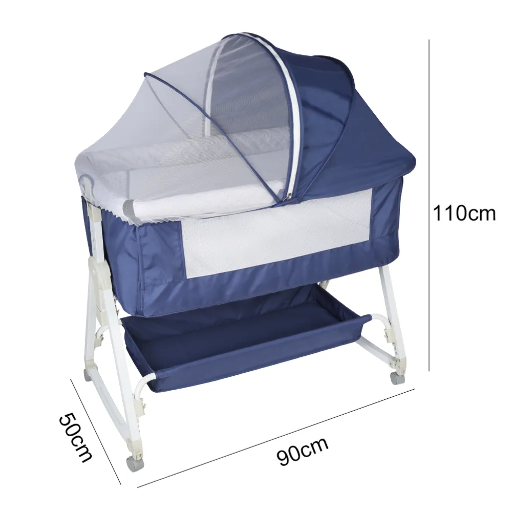 Lit de nuit bébé pour cododo, balancelle apaisante et table à langer