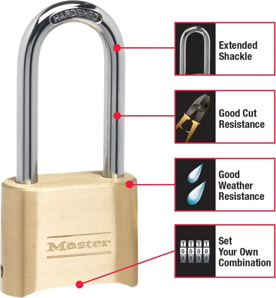 Cadenas pour portail et remise Master Lock 175EURDLH à code sans clé
