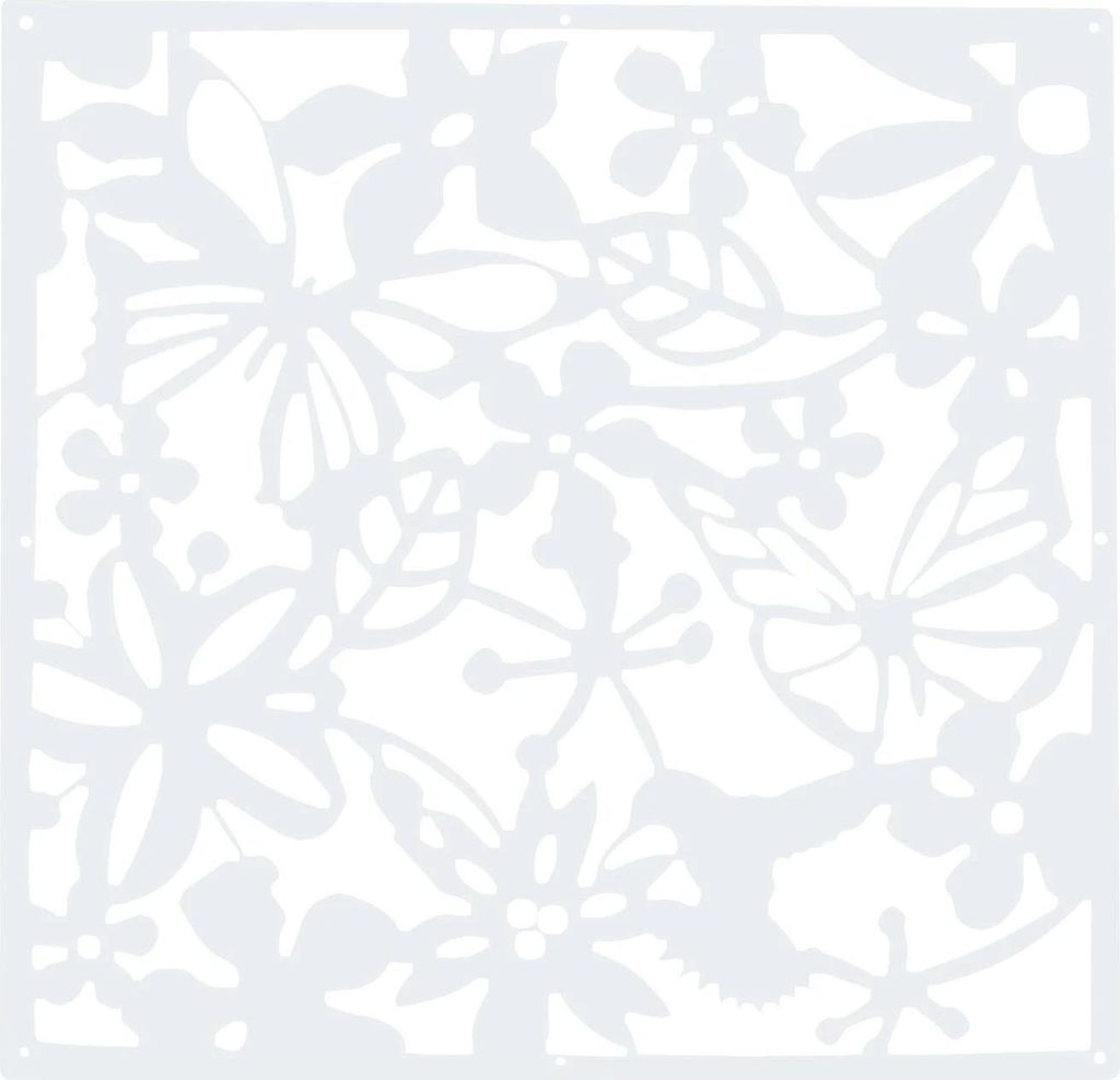 Raumteiler/Trennwand hängend - 12er Paneel-Set - 40x40 cm je Panel - Durchbrochenes Muster - PP-Kunststoff - Quadratisch - Weiß