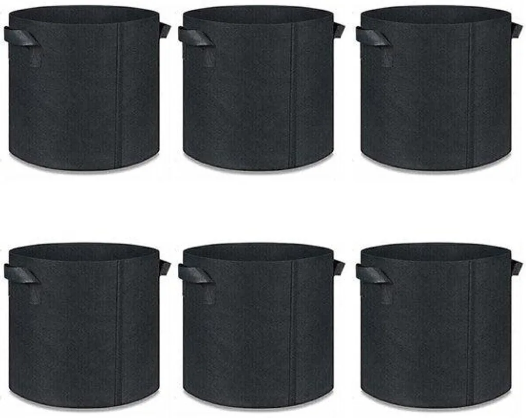 Sacs de culture pour tomates et fraises 7 gallons - Pack de 6 noir