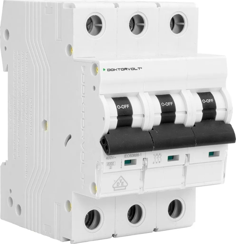 Disjoncteur MCB 6kA 3P 32A C32A Doktorvolt DV-2953 pour Tableau Électrique