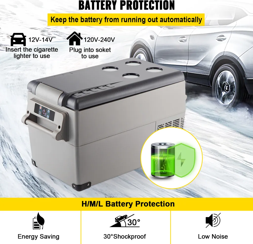 Frigo de Voiture Portable 35L Glacière Électrique 12V VEVOR pour Auto