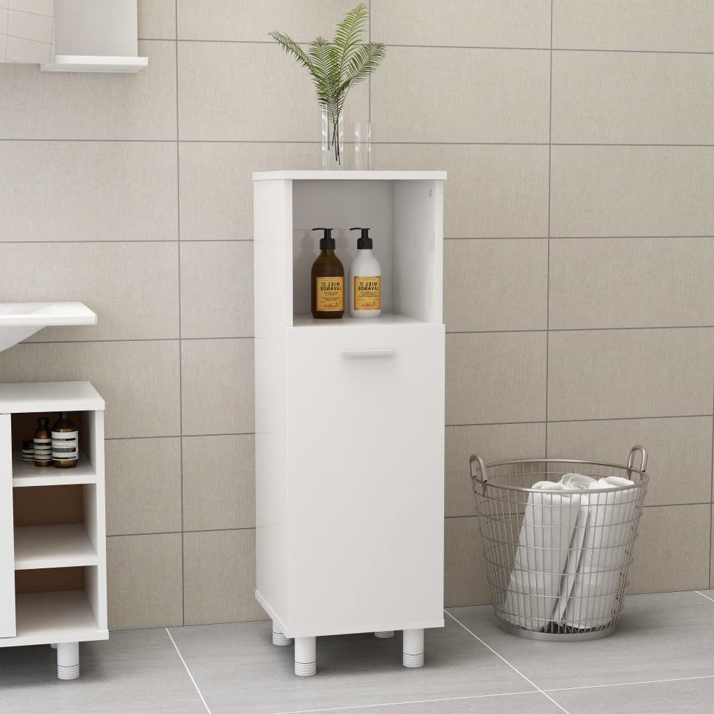 BEI CLORIS Badezimmerschrank Hochglanz-Weiß 30x30x95 cm Holzwerkstoff - Badezimmerschränke 2026Neu4875287