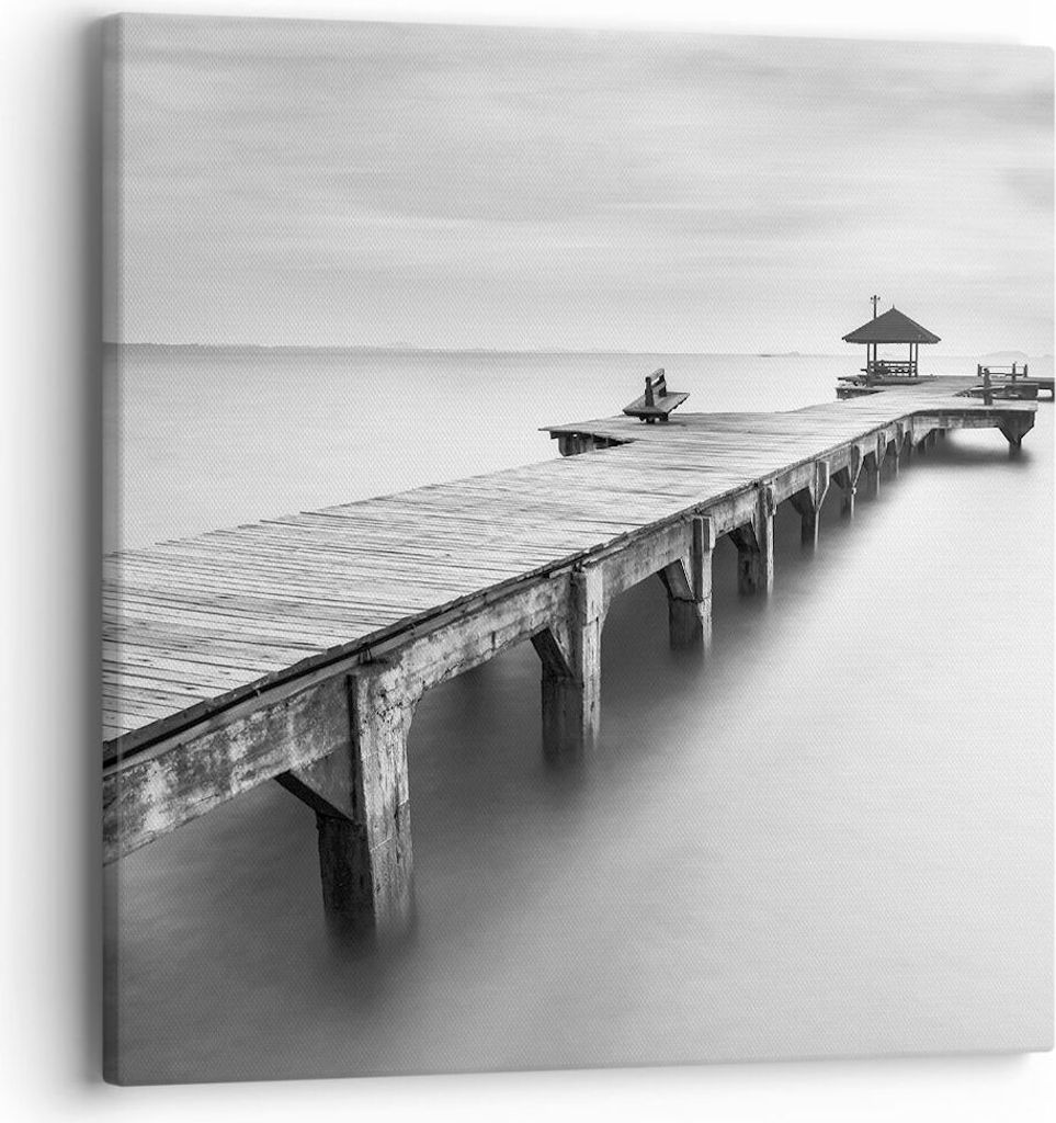 Bild auf Leinwand - Leinwandbild - Thailand bucht strand brücke - 40x40cm - Wand Bild - Wanddeko - Leinwanddruck - Bilder - Kunstdruck - Wanddekor...