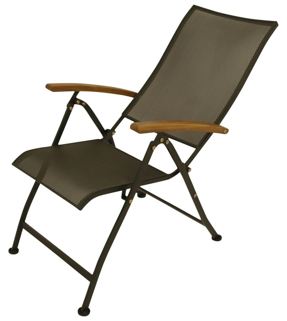 Sessel 74 x 107 x 56 cm Metall Akazie Grau