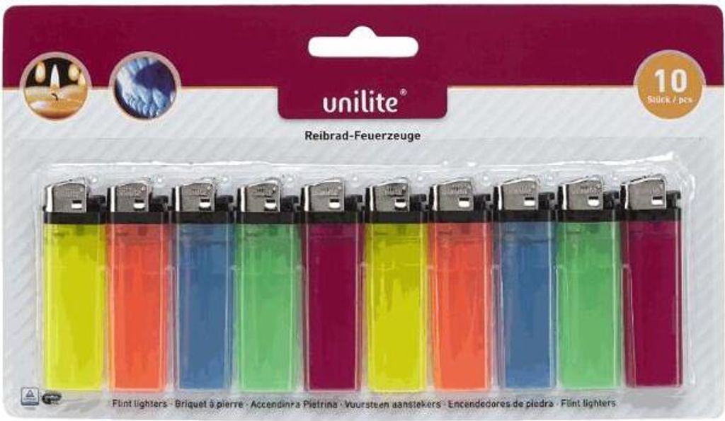 Unilite Reibradfeuerzeuge 10er Blister Produktbild 