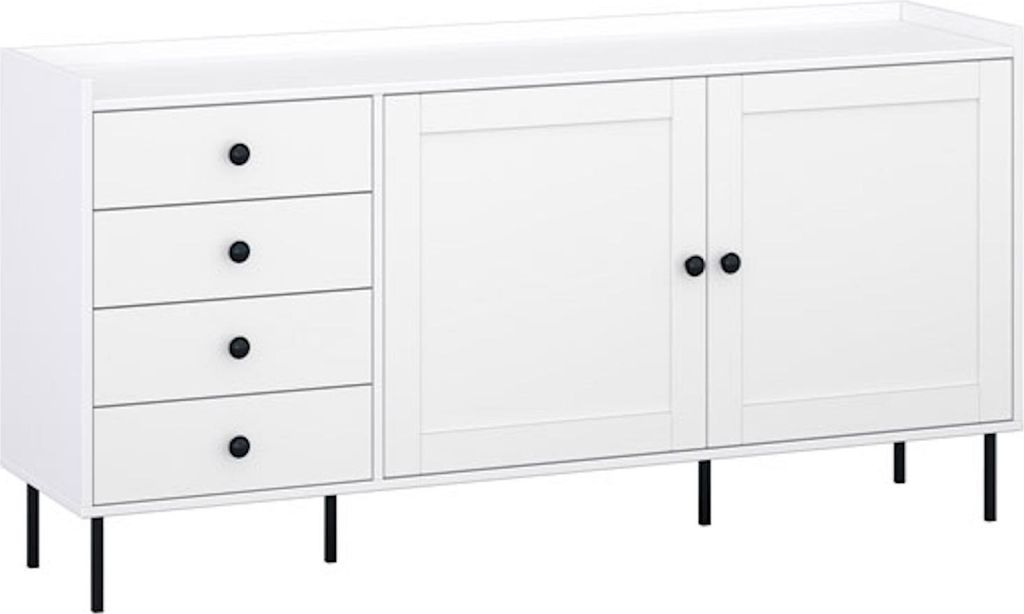 Kommode Ido Sideboard 151x40x80cm weiß 2-türig