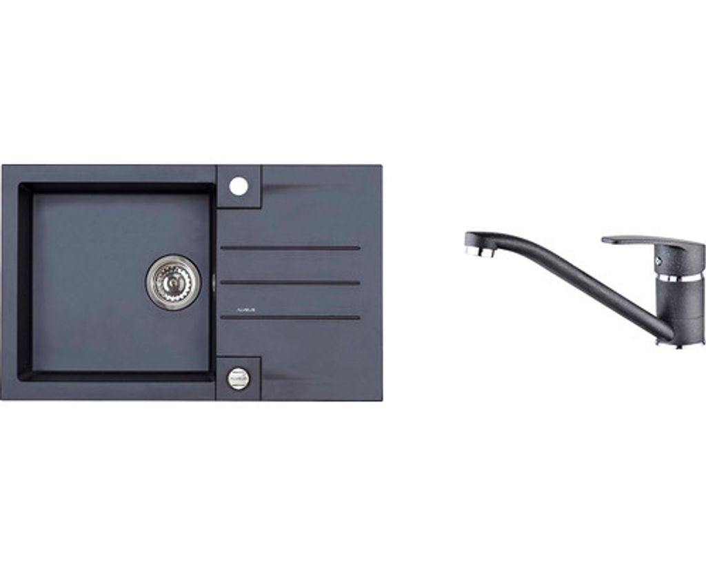 Alveus Sets - Spüle-Set Rock 130 und Armatur Nina, carbon SETA056