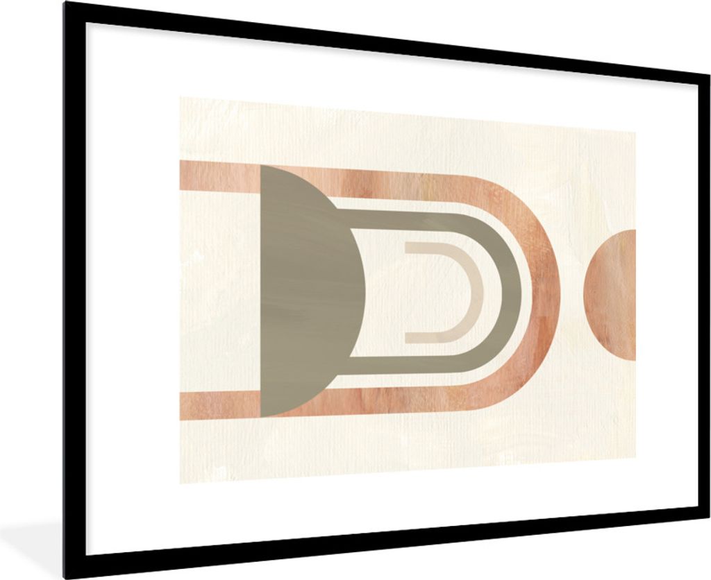 MuchoWow Gerahmtes Poster Kreis - Abstrakt - Design 90x60 cm - Poster mit Schwarzem Bilderrahmen Wandposter Rahmen Foto Bilder - Wanddekoration -...