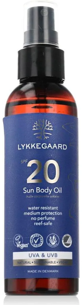 Huile Solaire Corps SPF 20 Lykkegaard - Soin Hydratant Bronzage Doré