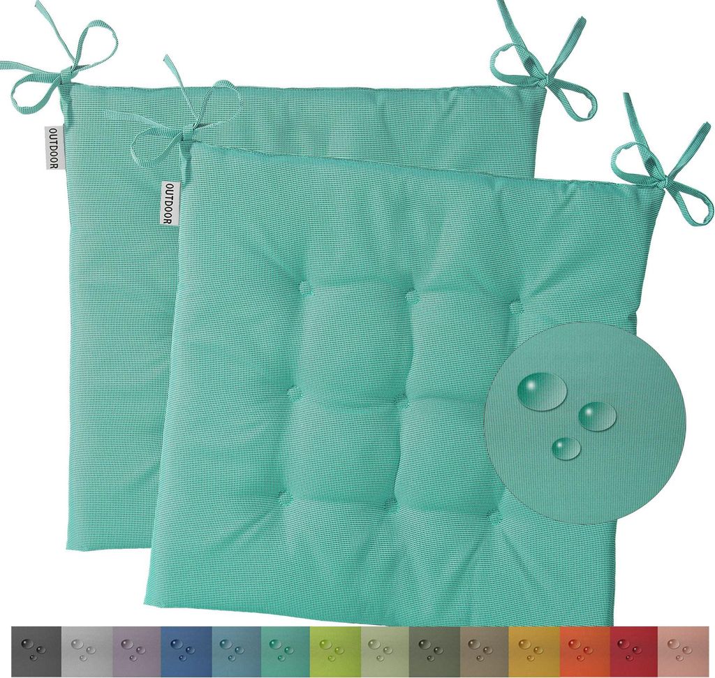 heimtexland 2er Pack Outdoor Stuhlkissen Sitzkissen Produktbild 