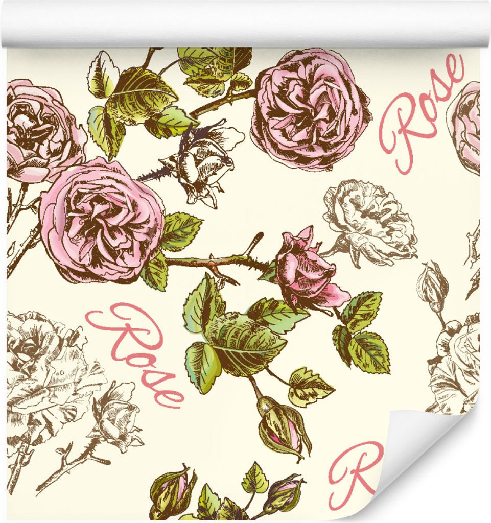 10m VLIES TAPETE Rolle Blumen Rosen Blätter Natur Pflanzen XXL