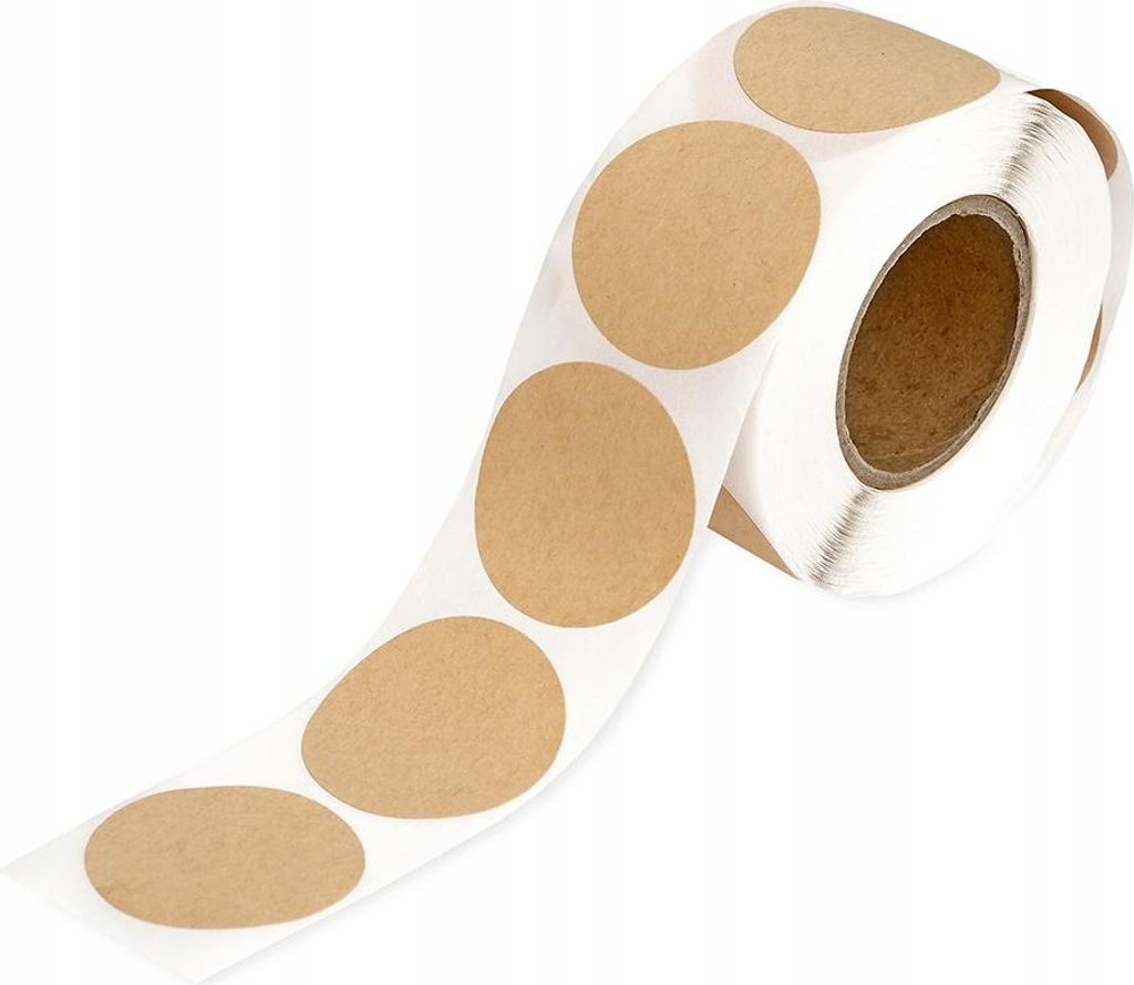 Aufkleber auf einer Rolle, runde Etiketten, Vintage, natürliches Kraftpapier, DIY, 3,8 cm, 500 Stück