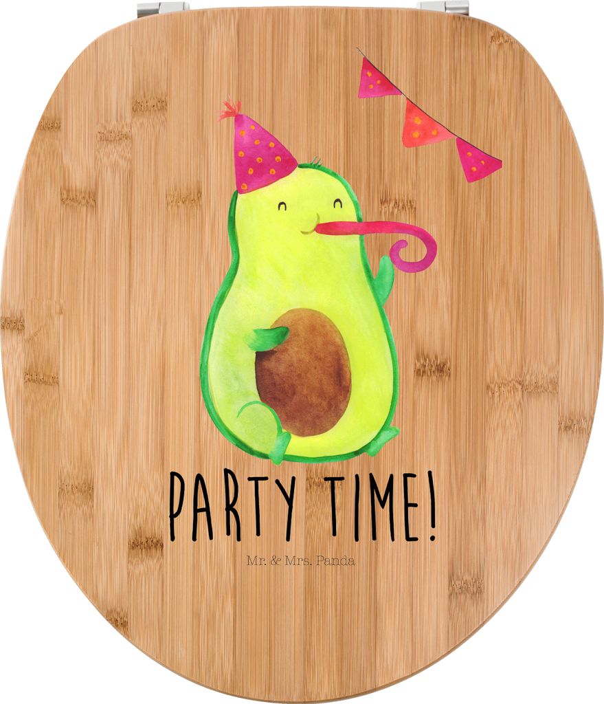 Mr. & Mrs. Panda WC Deckel Avocado Party Zeit - Transparent - Geschenk, Brille, Klobrille, Geburtstag, klo, Happy Birthday, Klo-Deckel, Toilettende...