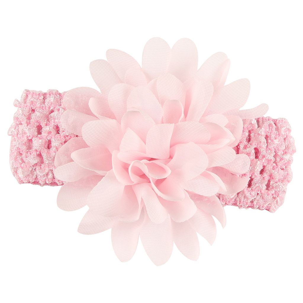Mode Baby Mädchen Kinder Chiffon Blume elastisches Stirnband Haarschmuck Kopfbedeckung-Rosa