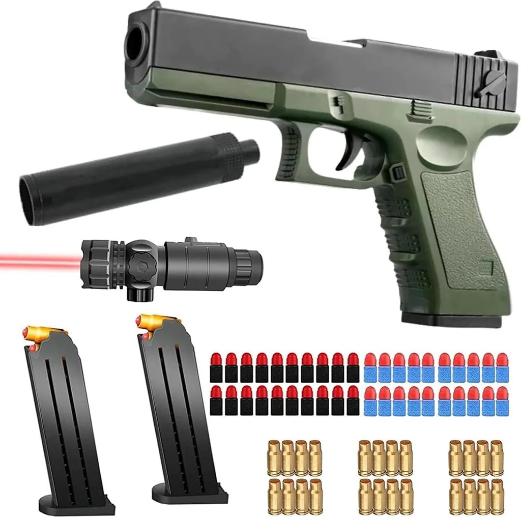 Pistolet Blaster Enfant avec Balles en Mousse Souple Soft Foam Gun