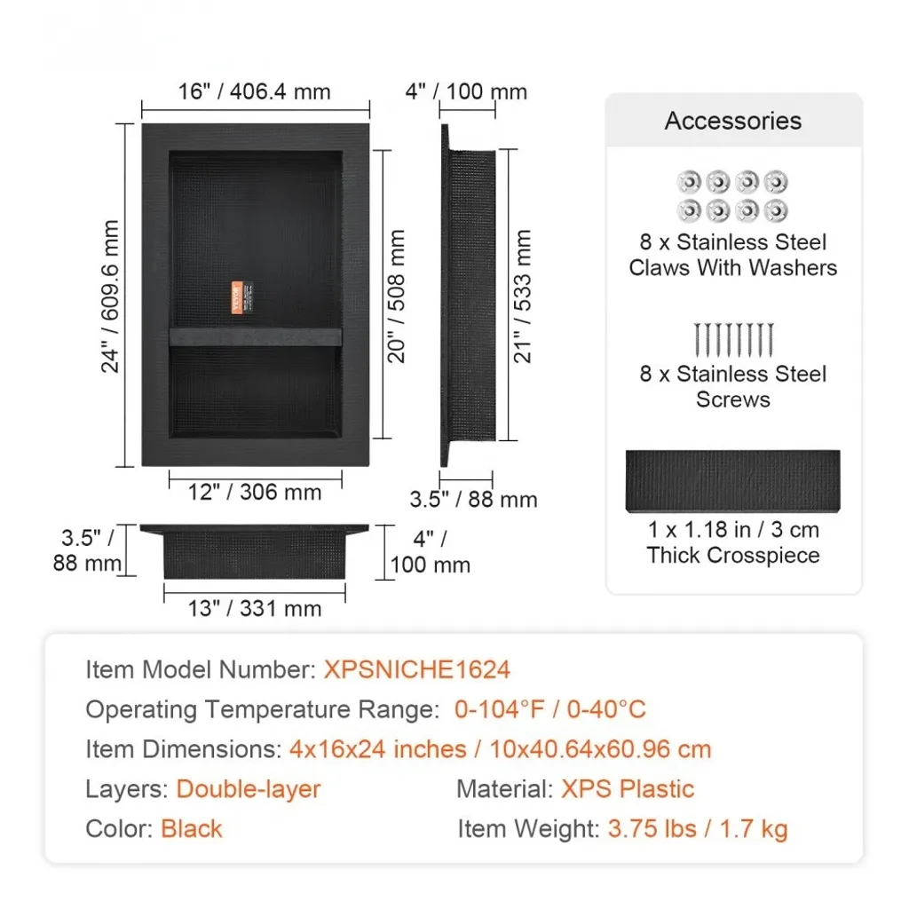 Niche de rangement murale pour douche et chambre - Module à carreler - 7