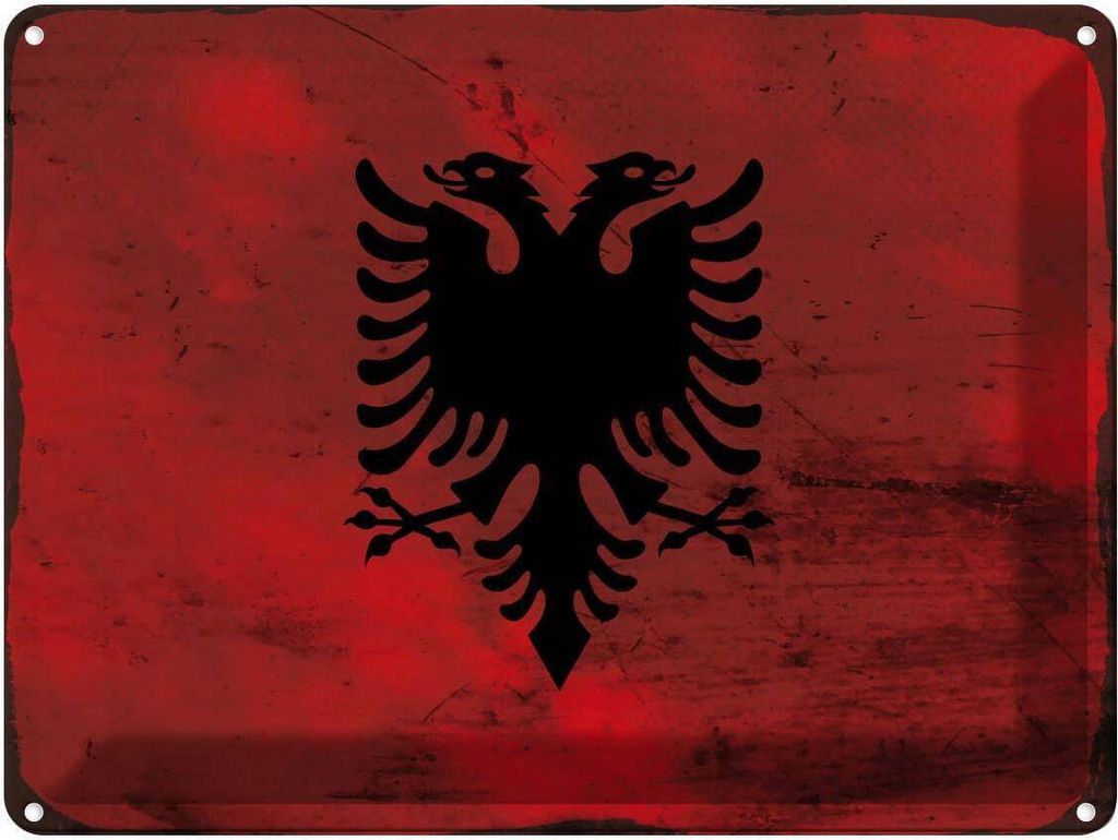 vianmo Blechschild 30x40 cm Albanien Albania Flagge Fahne Wappen