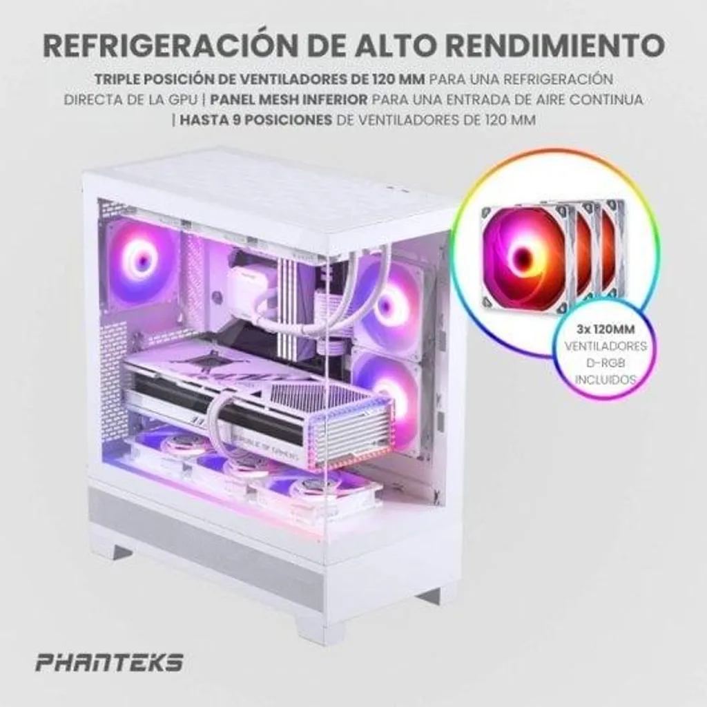 Boîtier D-RGB Phanteks XT View Blanc - Verre Trempé et Airflow Optimisé - 12