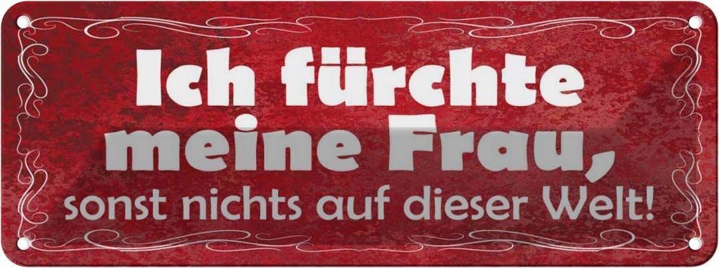 vianmo Blechschild 10x27 cm ich fürchte meine Frau sonst Männer Frauen Spruch Zitat