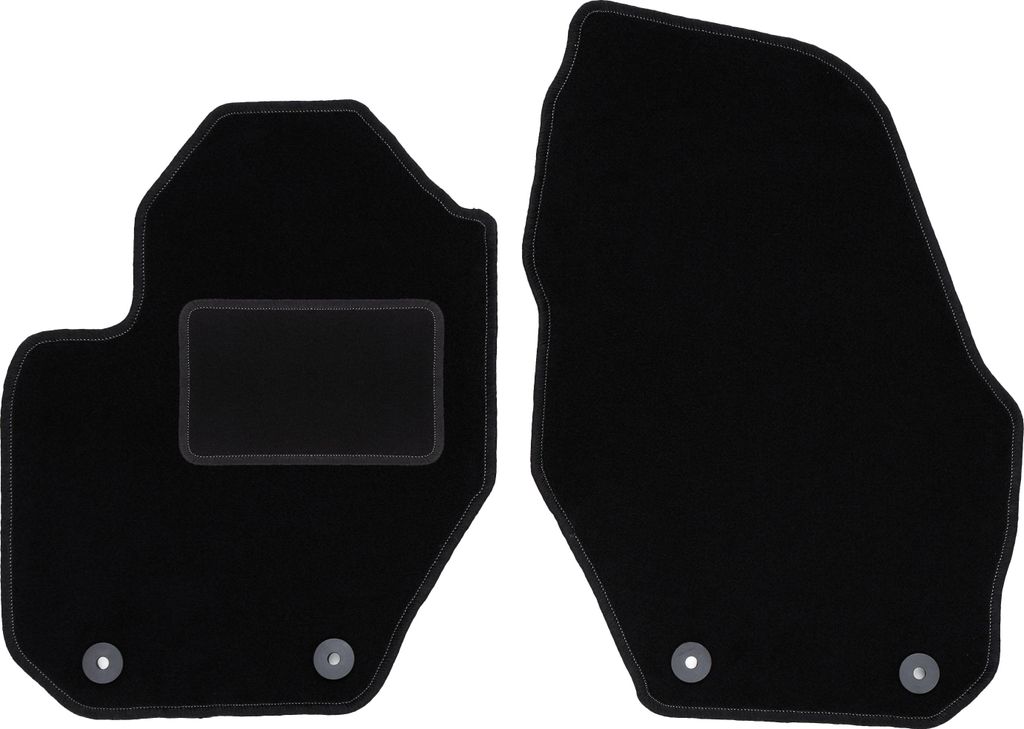 Velours-Fußmatten Vorne passend für Volvo S60 II (Limousine, Bj. 2010-) – schwarz, passgenau, mit Befestigungen set 2 Stk. - STANDARD