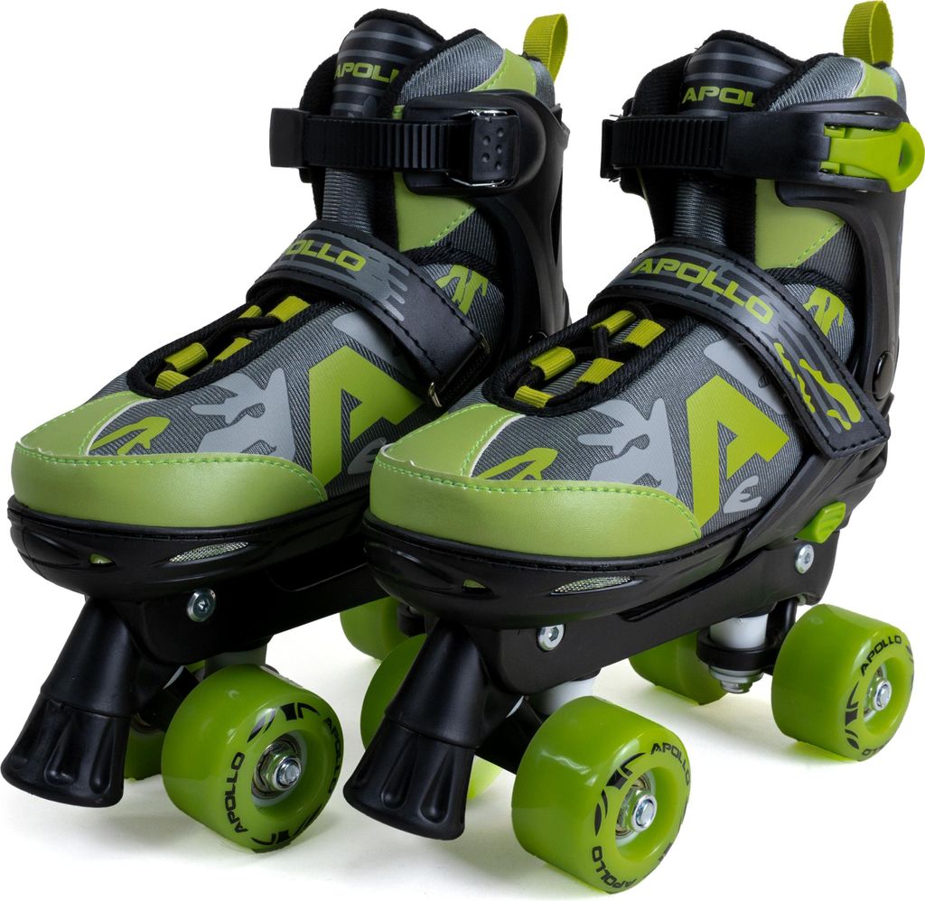 Apollo Champion Adjustable Quad Skate - verstellbare Rollschuhe mit LED Rädern für Kinder , Rollerskates für Jungen und Mädchen Größe M (35-3...