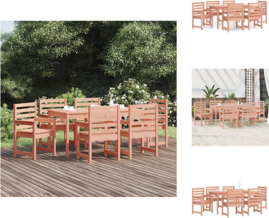 vidaXL 7-tlg. Garten-Essgruppe Massivholz Douglasie - Gartenmöbel-Sets