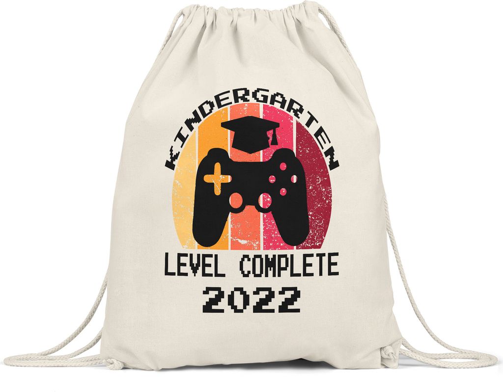 Kindergarten Level Complete 2022 Turnbeutel Gymsack Einschulung 1. Klasse Geschenkidee Grundschule Zocker Gaming