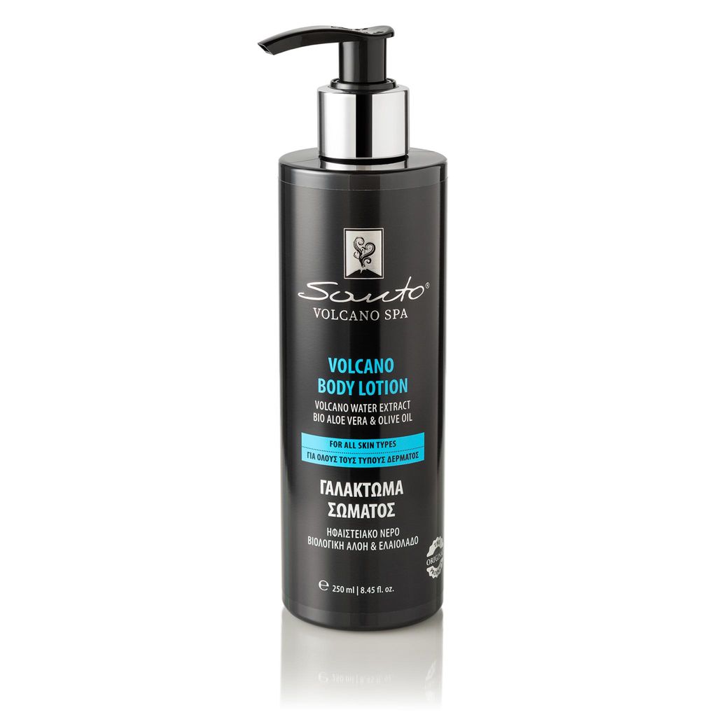 Santo Volcano Body Lotion mit Vulkanwasser, Bio-Olivenöl & Produktbild 