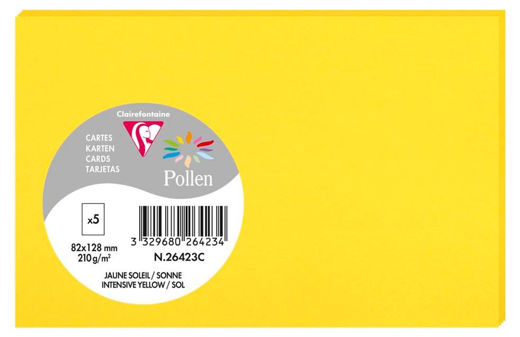 Clairefontaine 5 Karten Pollen 82x128 sonne