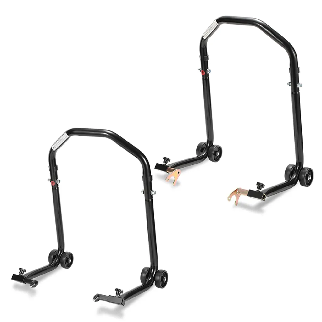 Cavalletto Moto Anteriore Posteriore 300kg - TolleTour Nero Regolabile