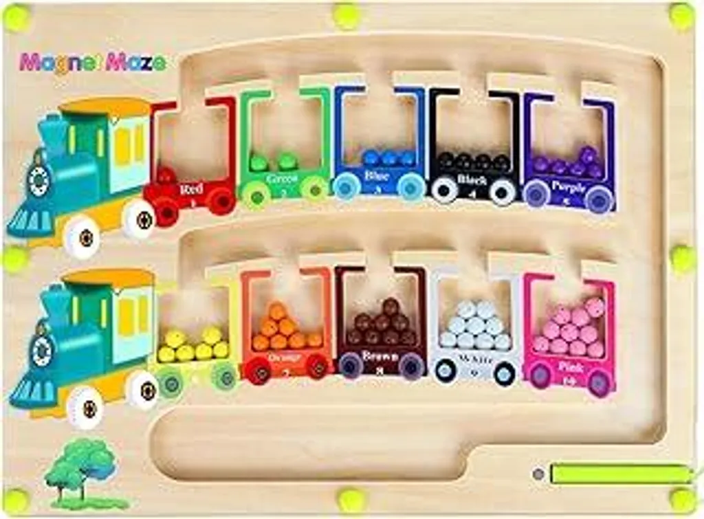Gioco Magnetico Labirinto Montessori: Colori e Numeri per Bimbi 3-7 Anni