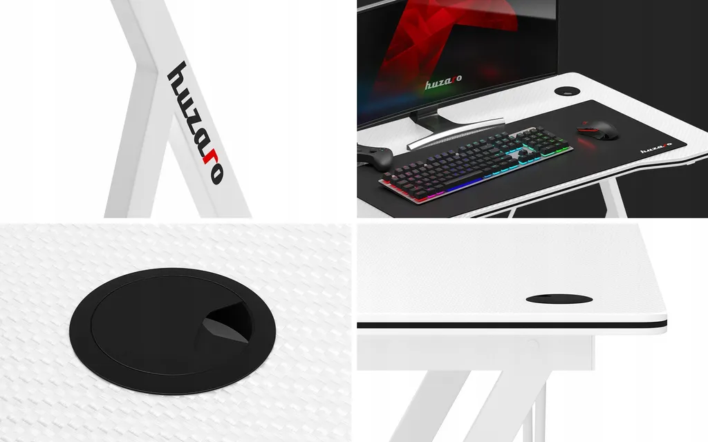 Offerta Scrivania Computer Huzaro Hero 1.4 Bianca | Tavolo PC Robusto - 18