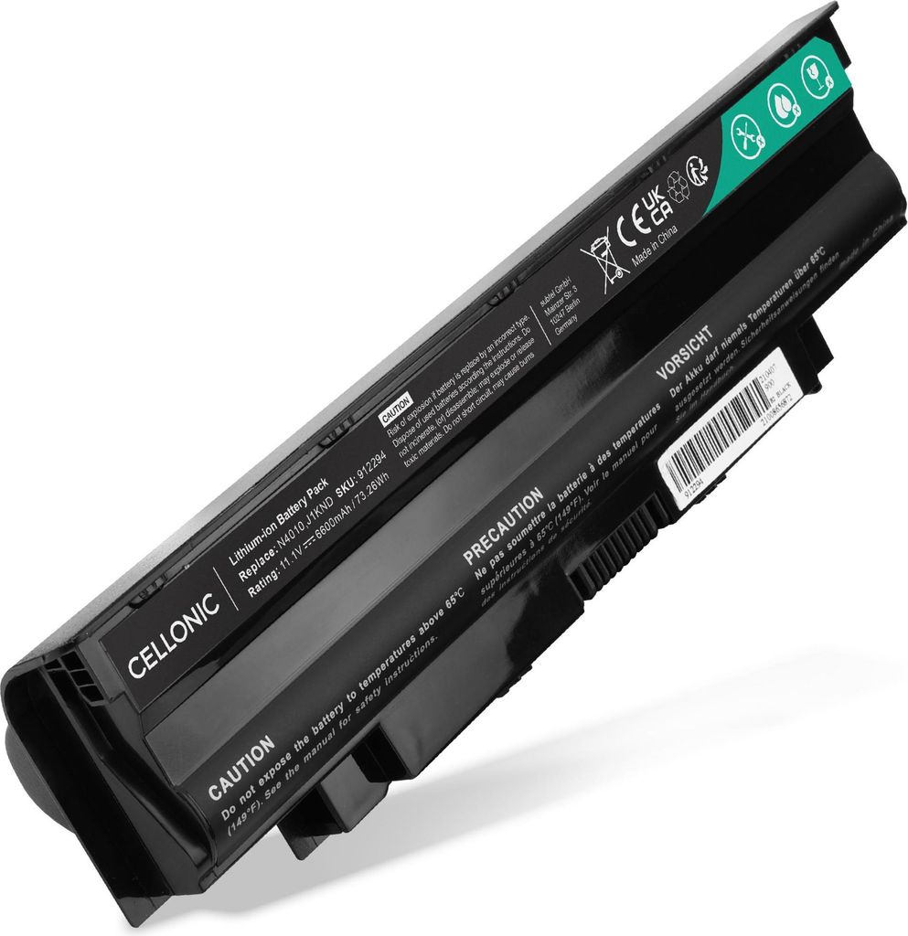 CELLONIC 1x Akku für Notebook Kompatibel mit Dell Inspiron 15-N5020, Inspiron 15 (3520), Inspiron 15 3520, PPWT - (6600mAh, 11.1V)