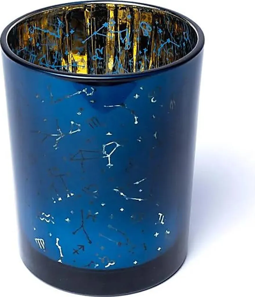Bougeoir Constellations 10x12,5 cm - Lot de 2 photophores design chic