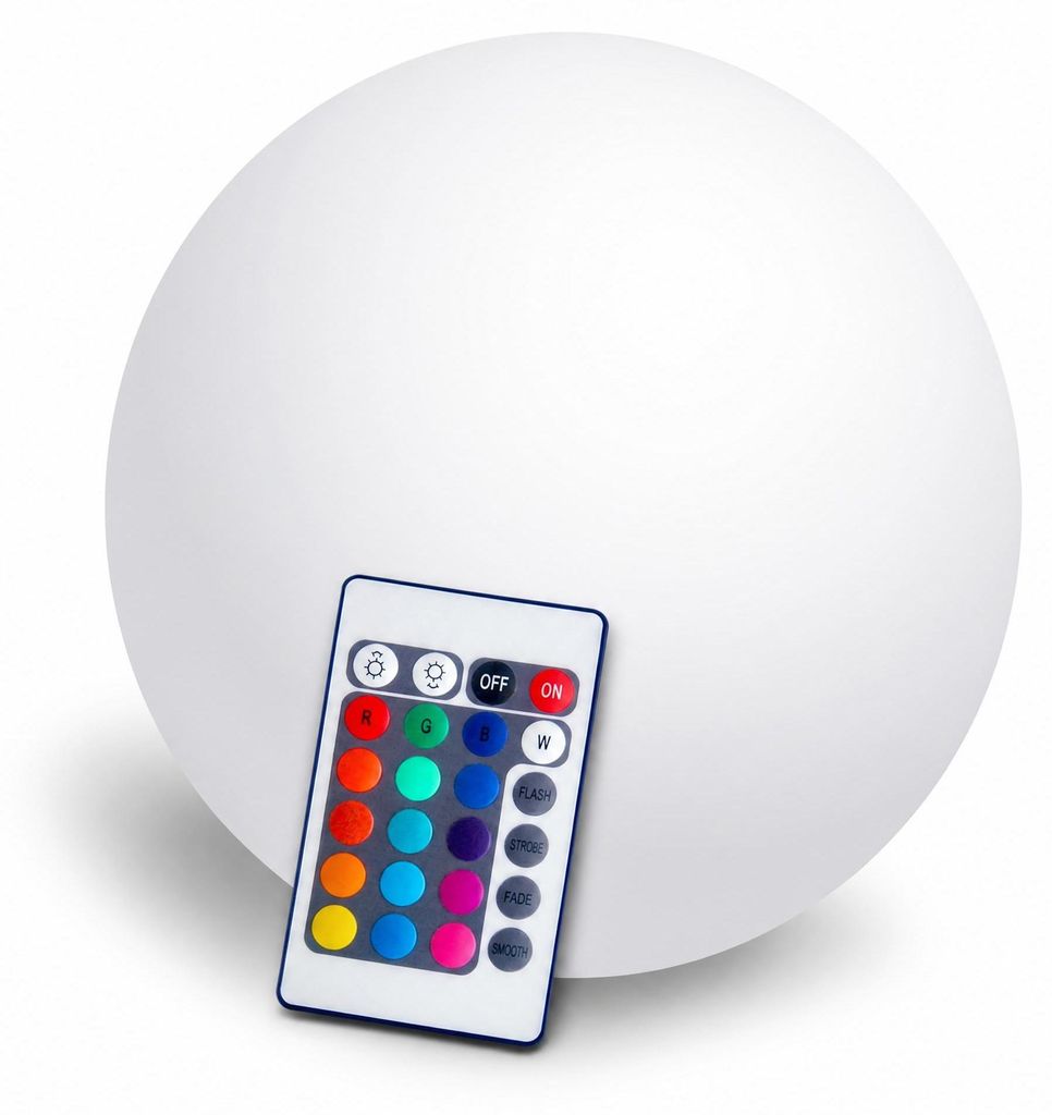 Kabellose LED Kugelleuchte 50 cm – Akku, Farbwechsel, IP54, Produktbild  KI-generiertes Bild