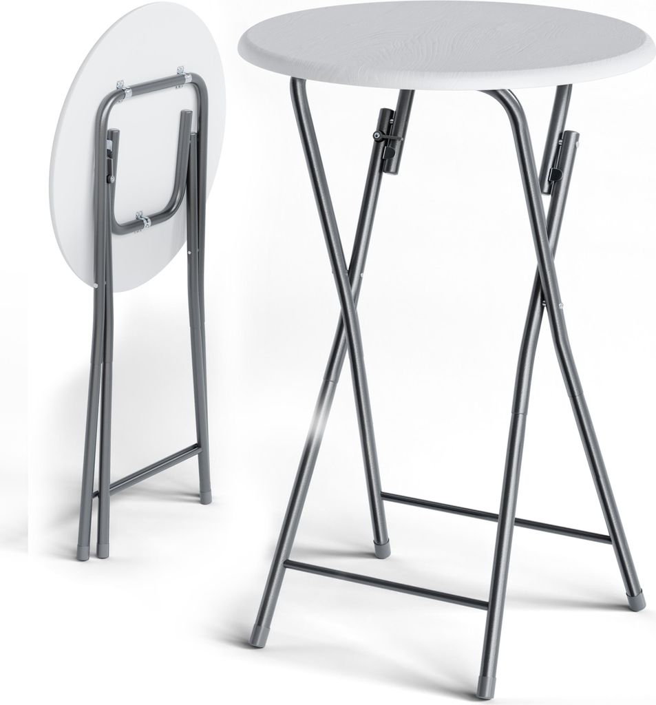 CASARIA® Table haute pliante blanche Table de bar Ø 60cm Image du produit 