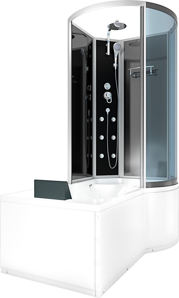 Kombination Badewanne Dusche K50-L30-EC Duschtempel 170x100 cm