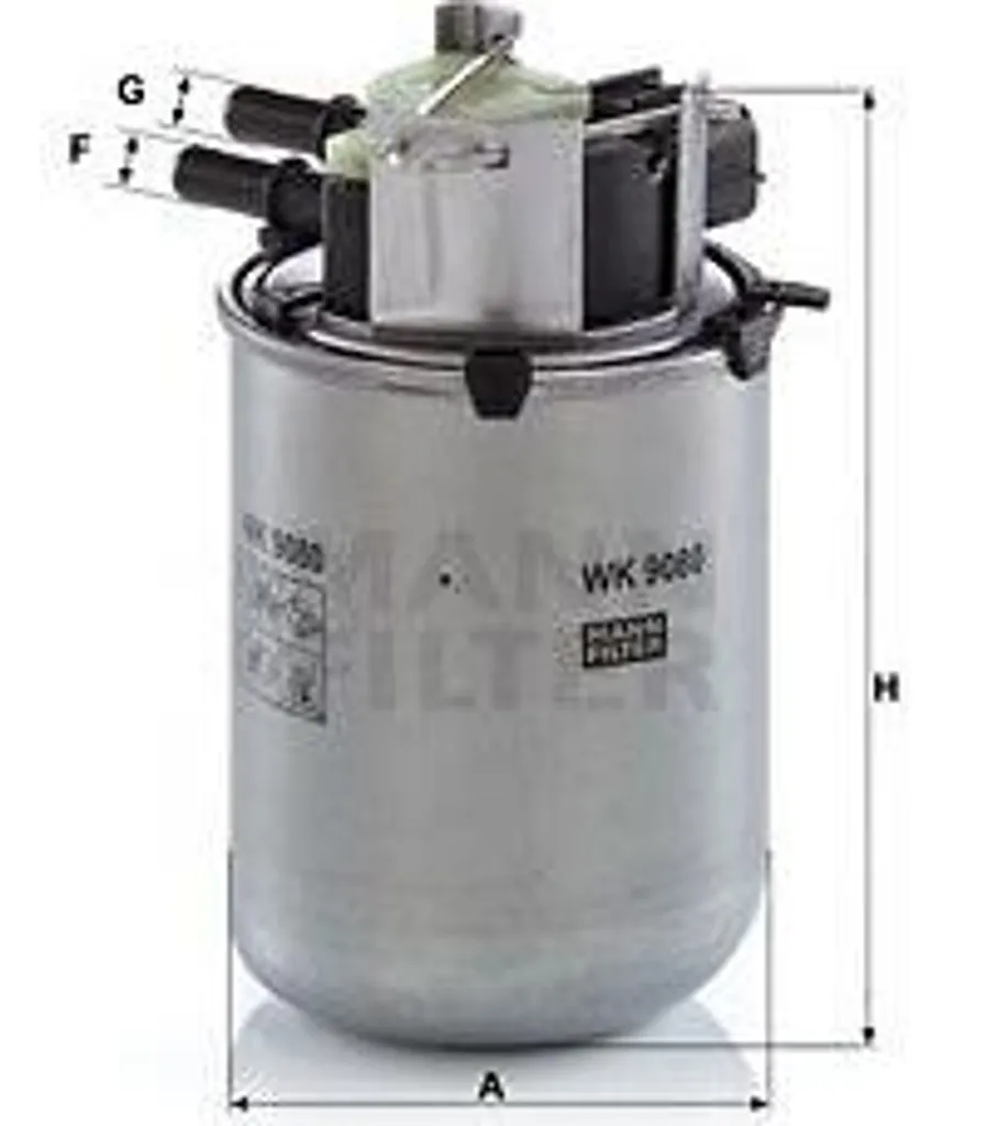 MANN-FILTER WK 9080 Filtre à carburant OE 164004BD0B Koleos et X-Trail