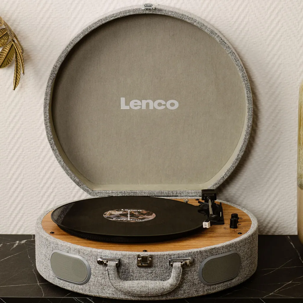 Lenco LS-66GY Platine Vinyle Rétro Bluetooth avec Cellule Audio-Technica